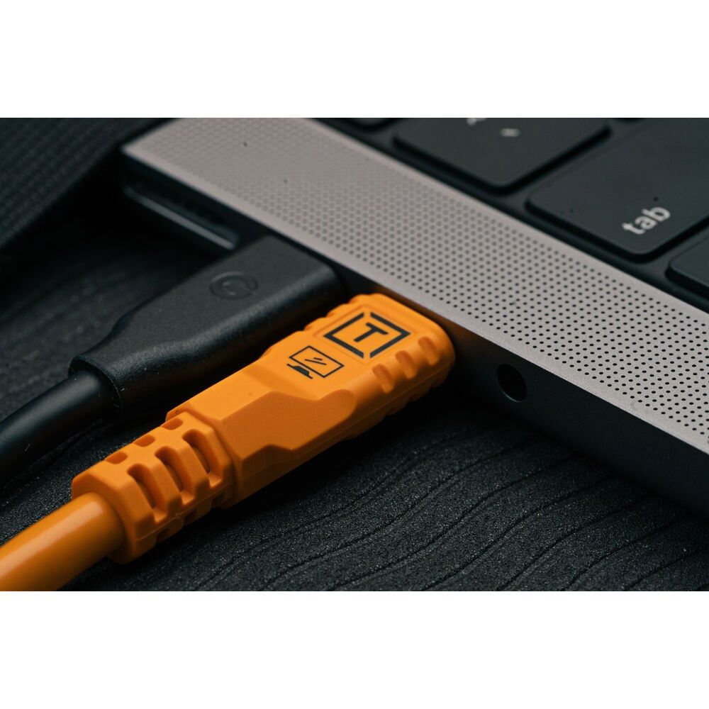  Tether Tools TetherPro Optima USB-C Cable Right-Angle ( High-Visibility Orange) 