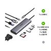  HUB chuyển đổi Type C Ugreen 15601 – USB-C sang 3xUSB-A 3.0 + HDMI + VGA+ RJ45(LAN) + SD/TF +3.5mm+PD 4K30Hz 