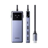  Hub USB Type-C RoboGan 7 trong 1 Ugreen 45155 CM888, HDMI 4K@60hz, USB, Lan 1Gbps, Sạc PD 100W 
