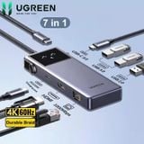  Hub USB Type-C RoboGan 7 trong 1 Ugreen 45155 CM888, HDMI 4K@60hz, USB, Lan 1Gbps, Sạc PD 100W 