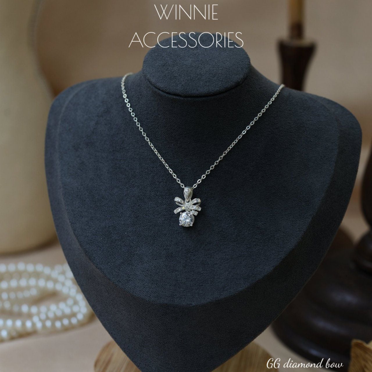  Dây chuyền Bạc S925 GG Diamond Bow 