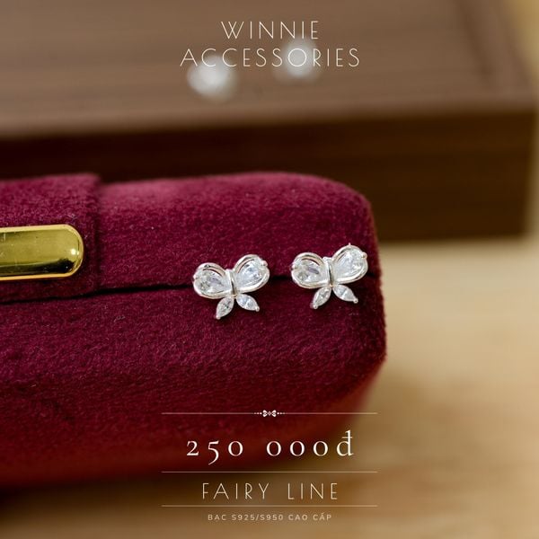  Hoa tai Bạc S925 Fairy line 