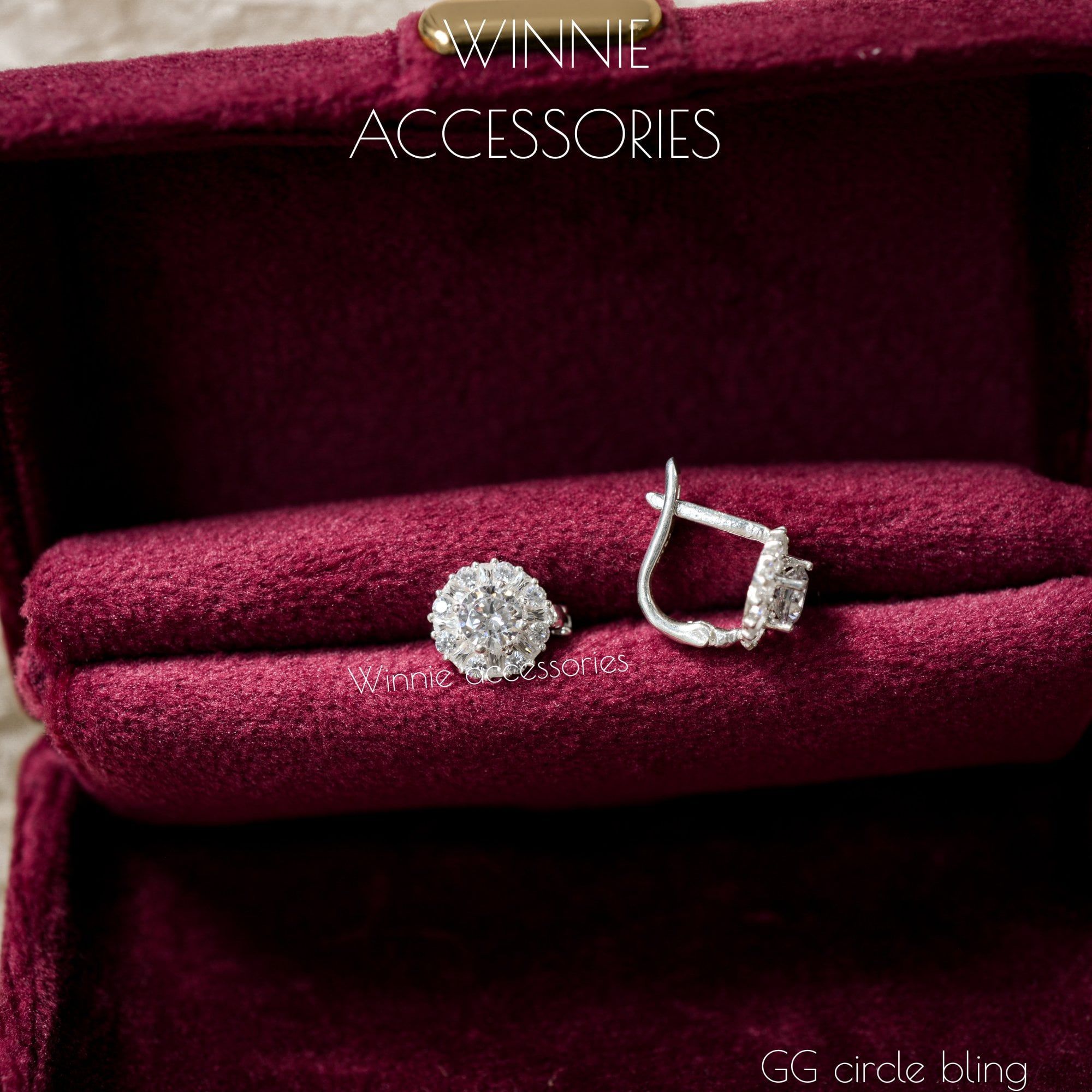  Hoa tai Bạc S925 GG Circle Bling 