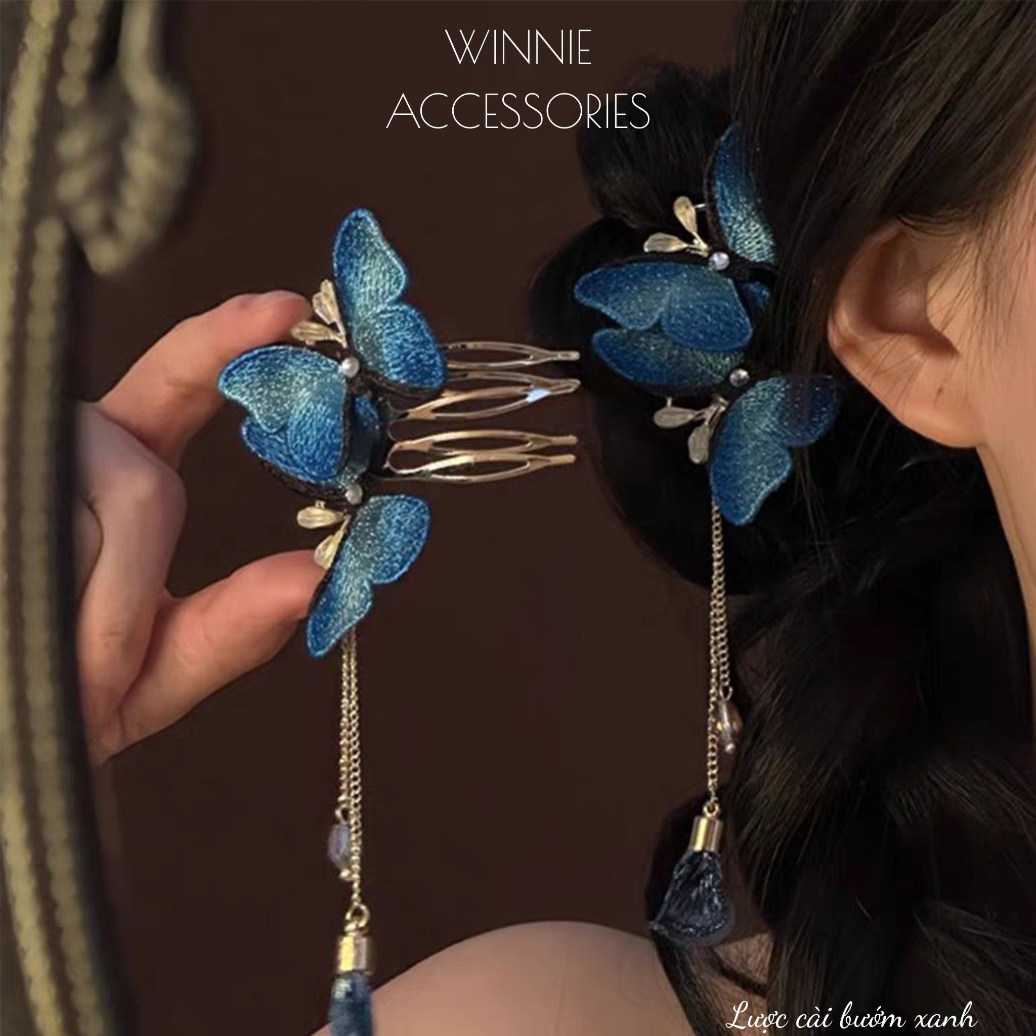  Lược cài Bướm Xanh 