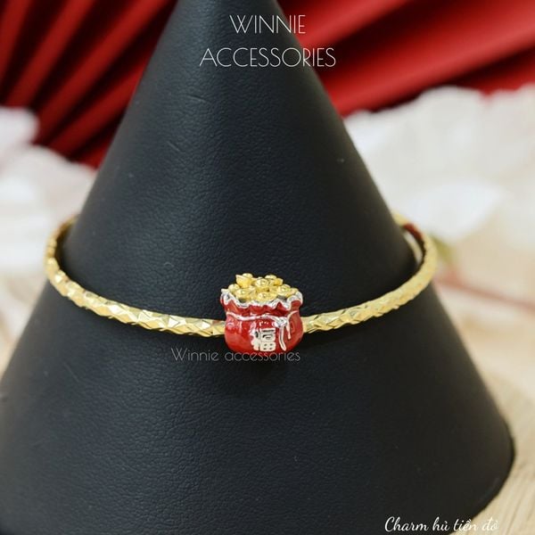  Charm Bạc S925 Hủ tiền đỏ 