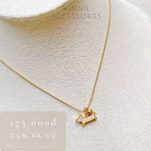  Dây chuyền Titan Cún xà cừ 