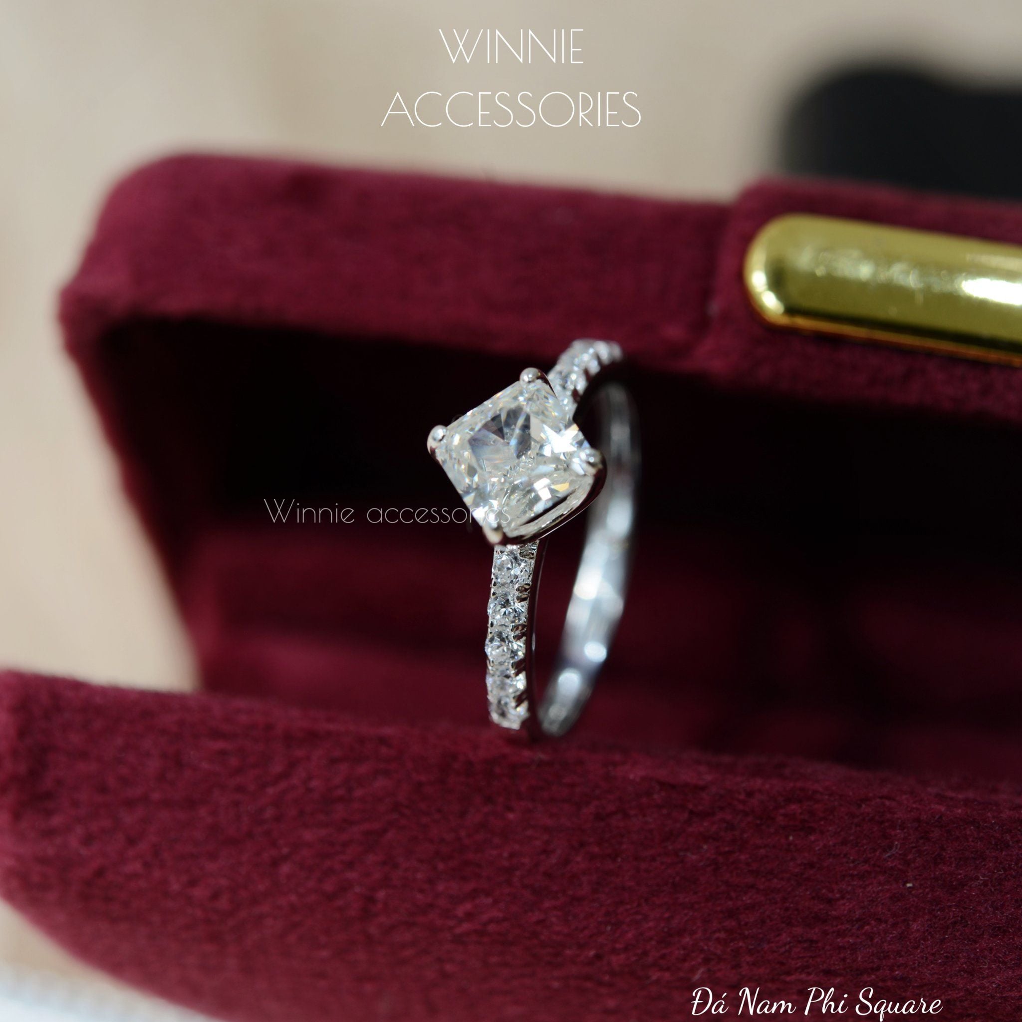  Nhẫn Bạc S925 Nam Phi Square - Light 