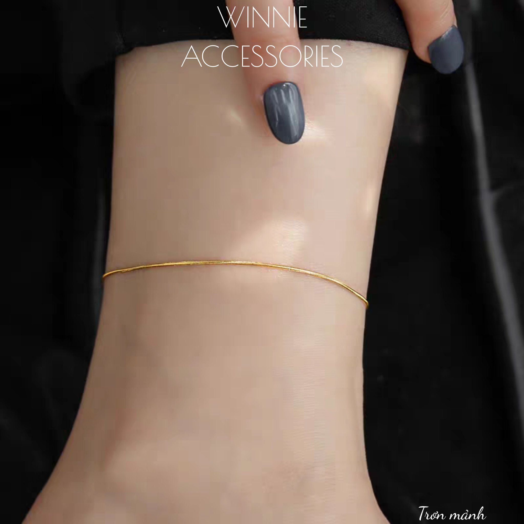  Lắc chân titan trơn mảnh VG 