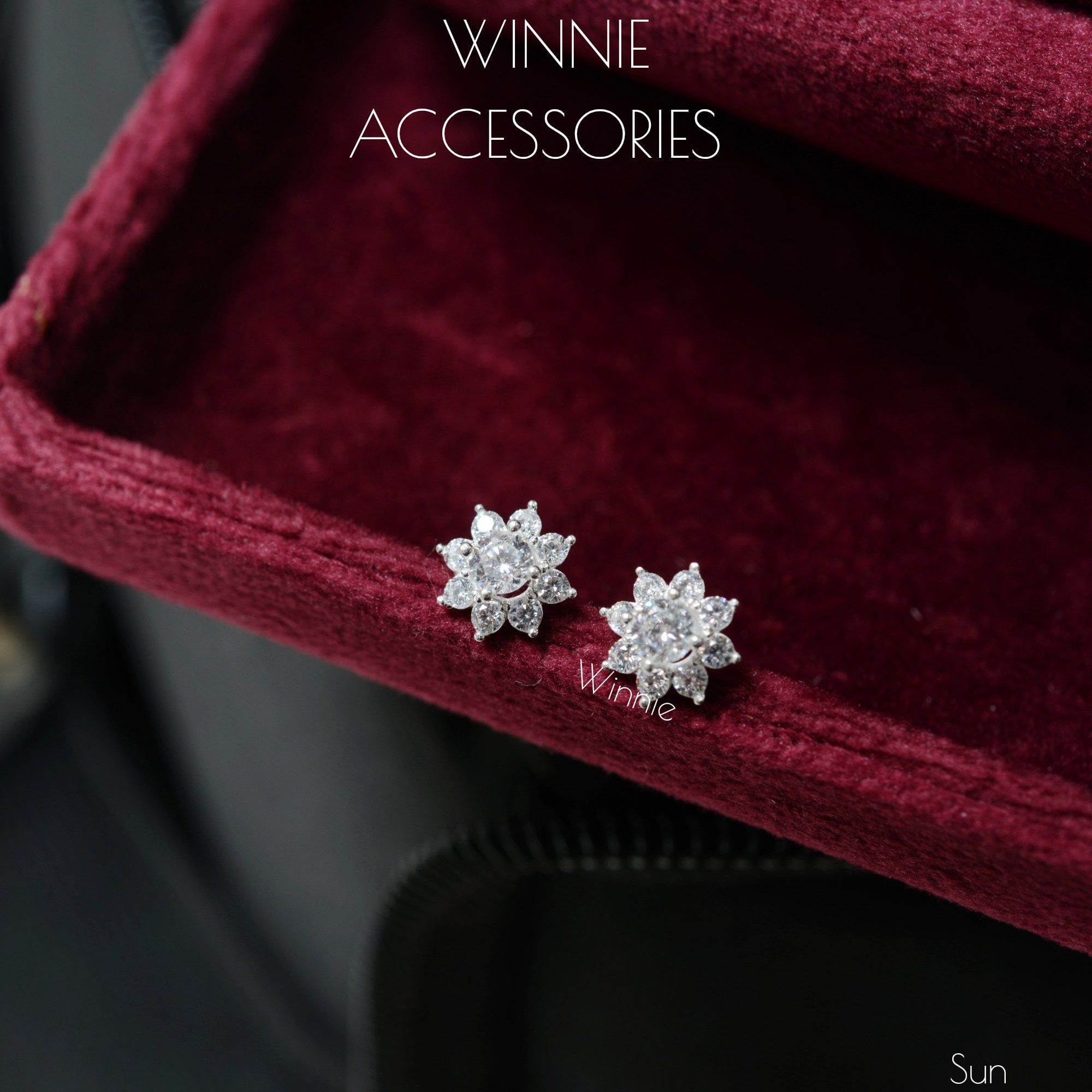  Hoa tai Bạc S925 Sun 