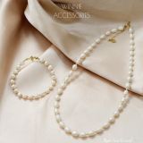  Dây chuyền titan Ngọc trai bi oval 