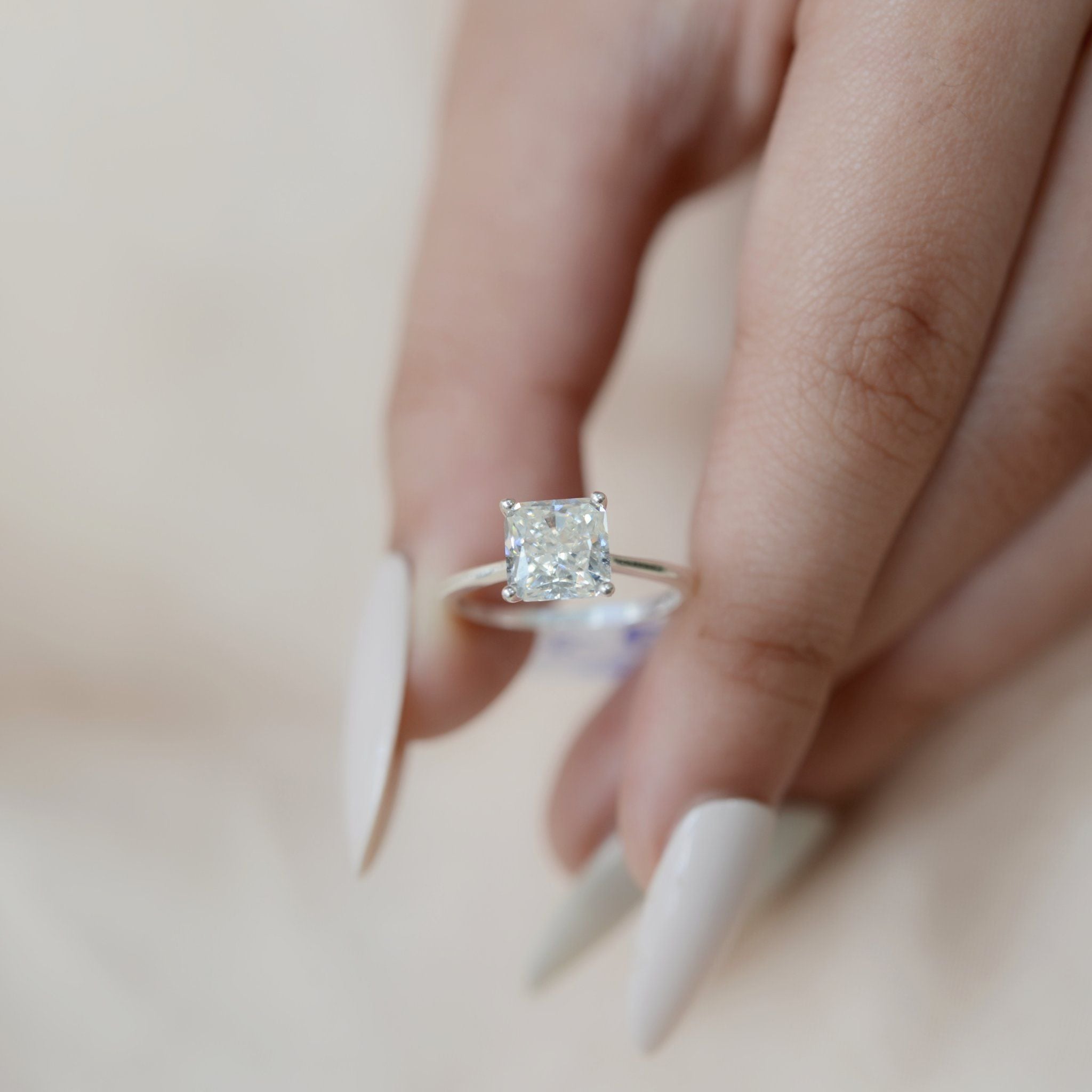  Nhẫn Bạc S925 Đá Nam Phi Vuông 7 ly light 