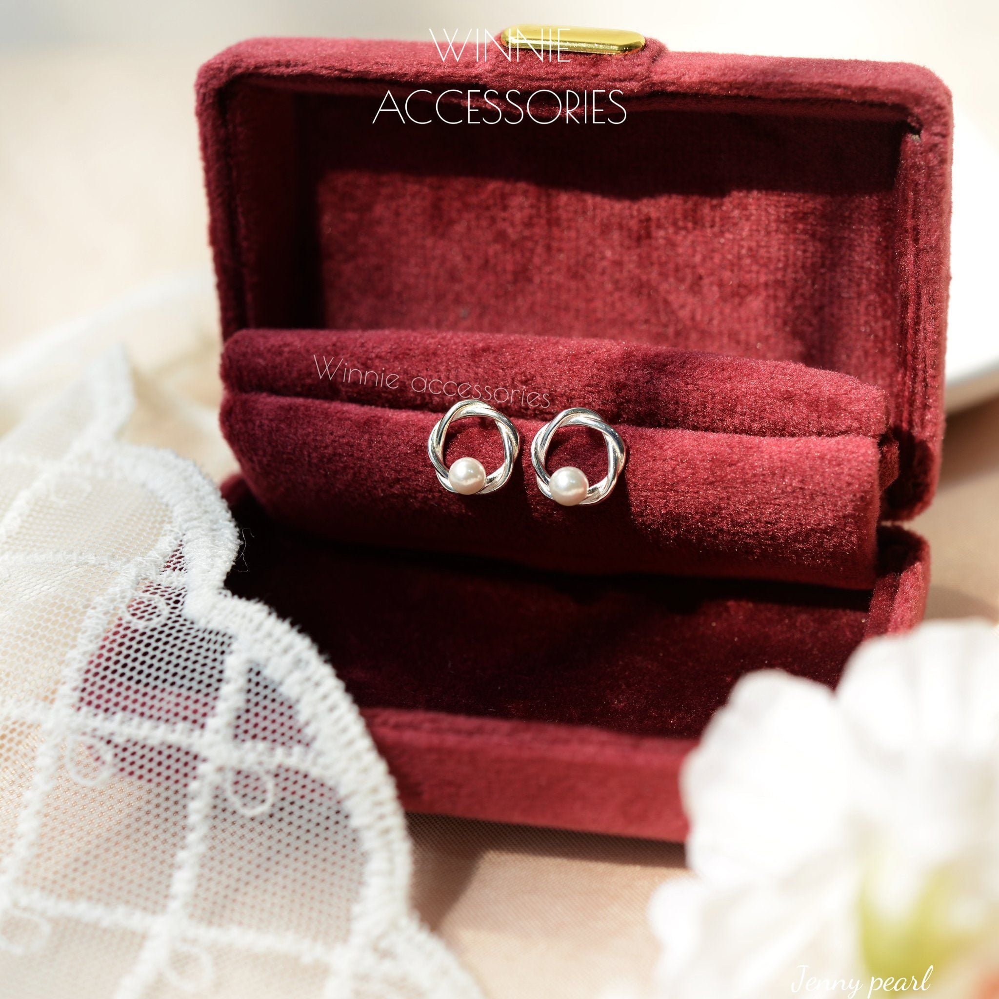  Hoa tai Bạc S925 Jenny Pearl 