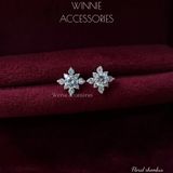  Hoa tai Bạc S925 Floral Rhombus 