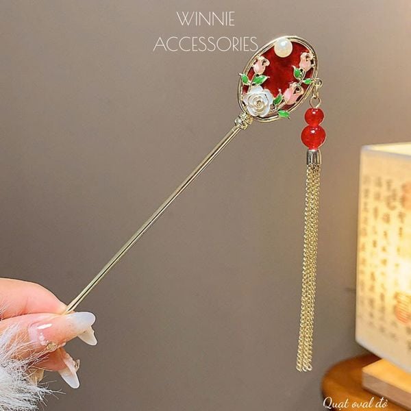  Trâm Quạt Oval Đỏ 