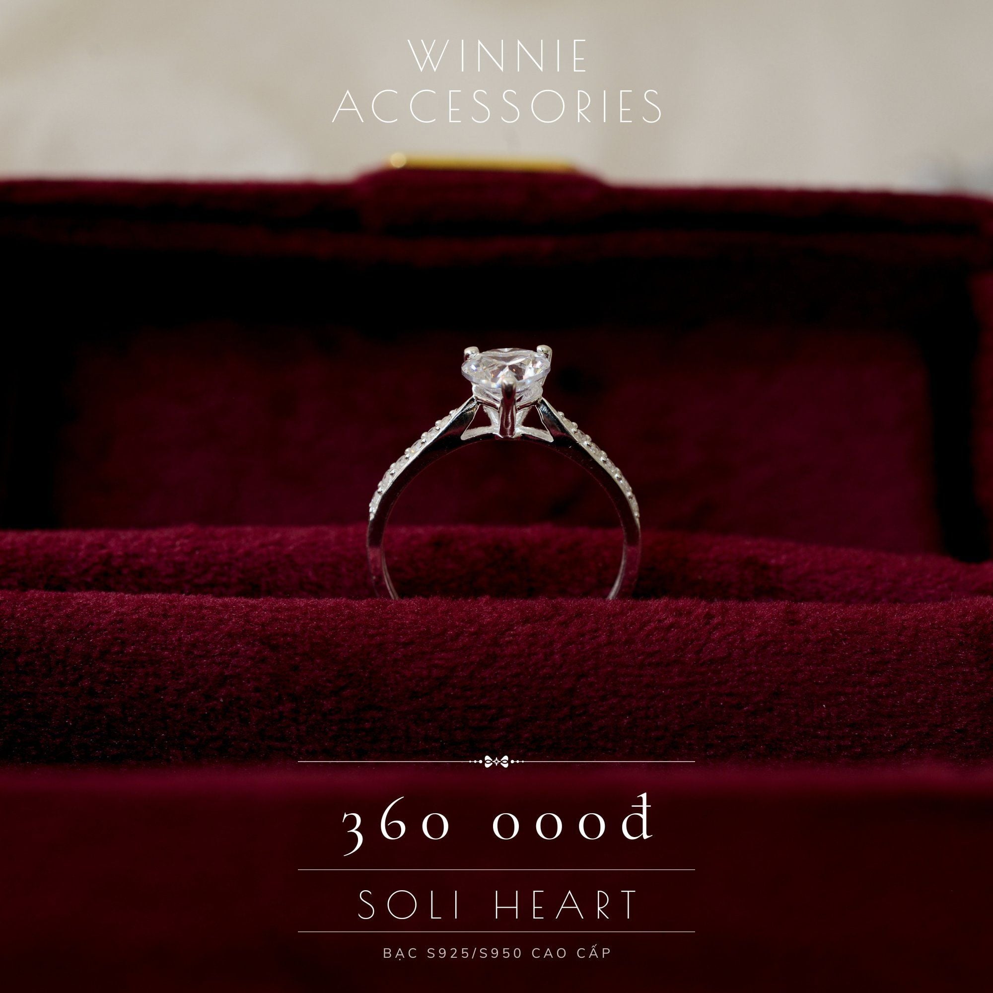  Nhẫn Bạc S925 Soli Heart 