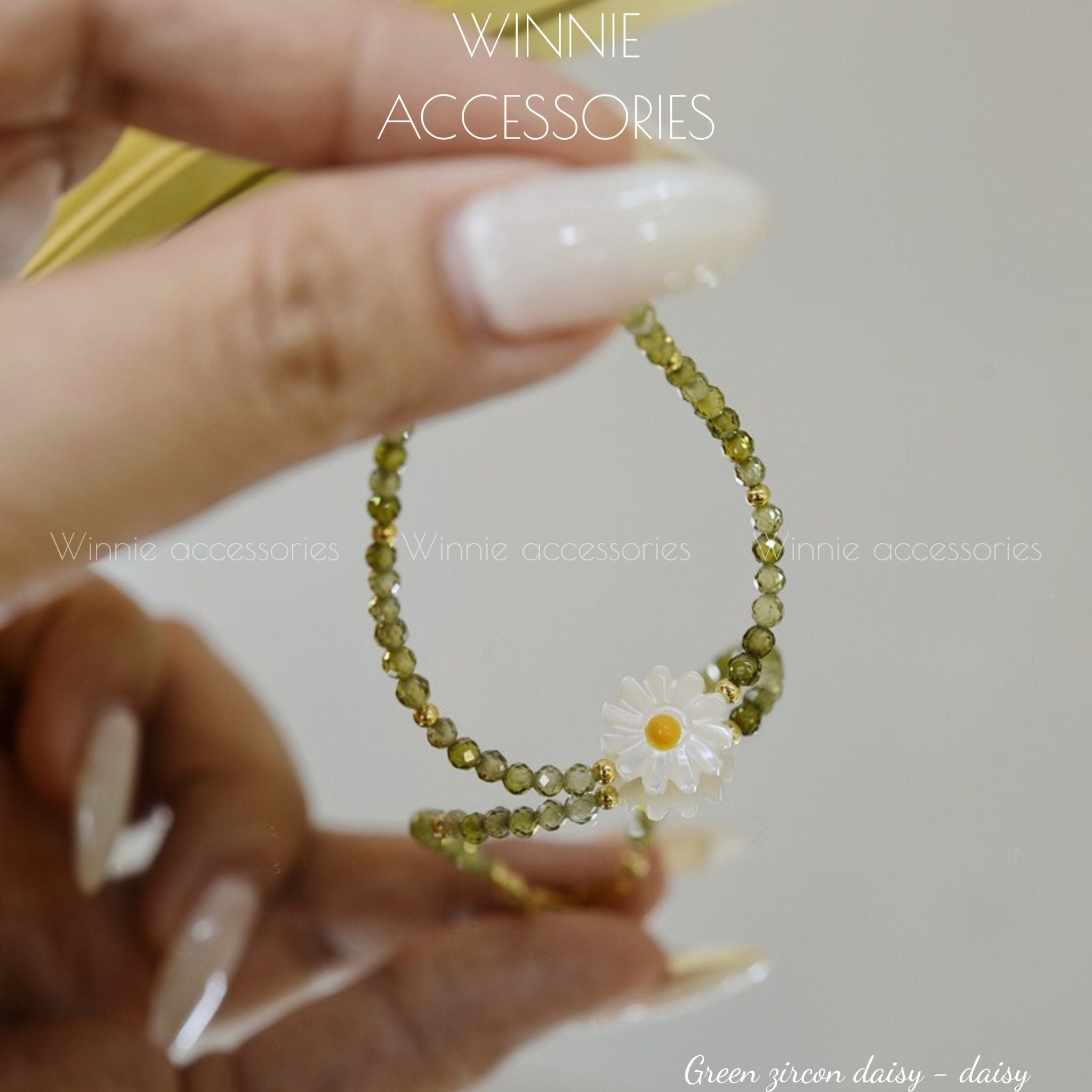  Lắc tay Titan Green Zircon Daisy 