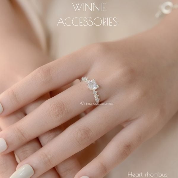  Nhẫn Bạc S925 Heart Rhombus 