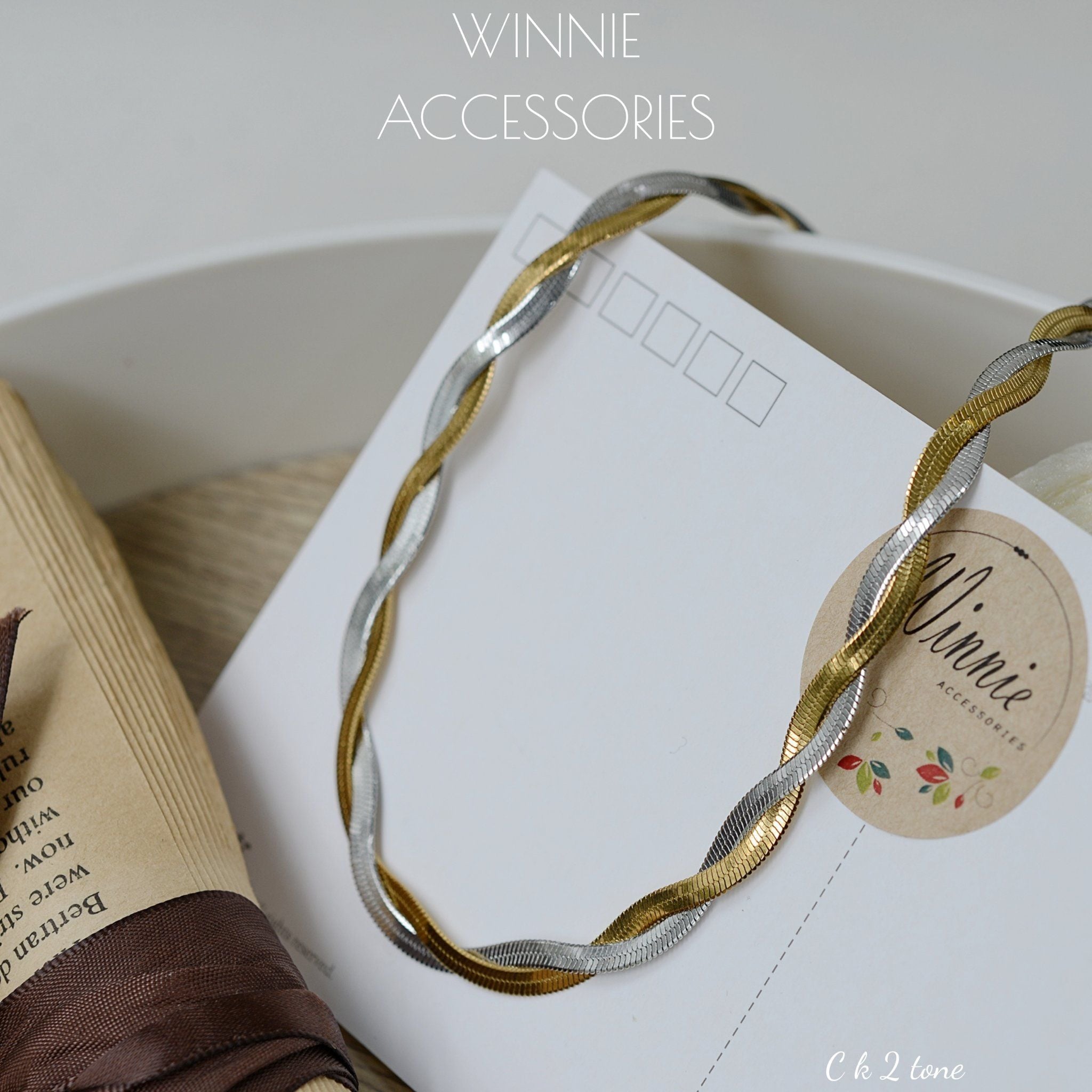  Dây chuyền titan CK 2 tone 