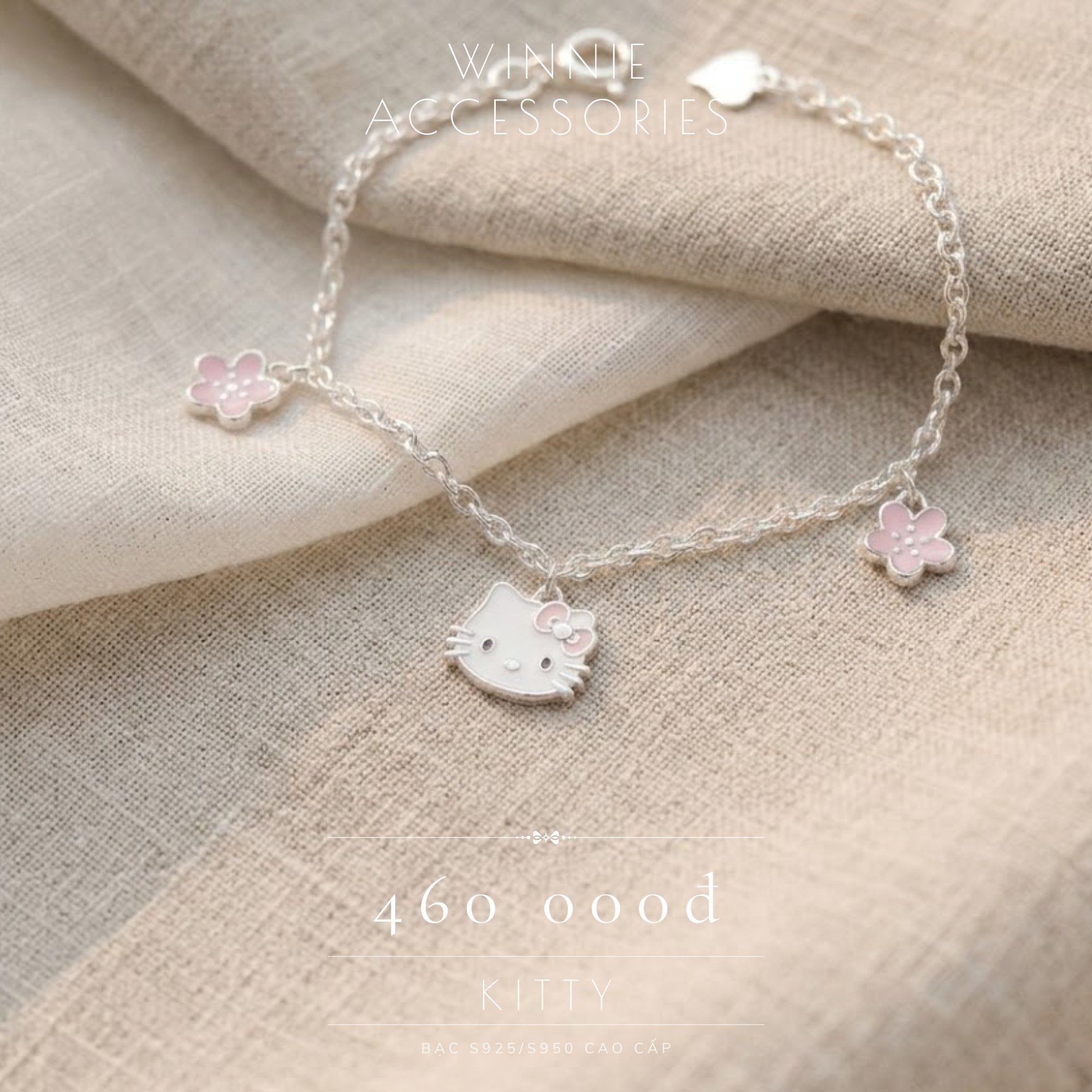  Lắc tay Bạc S925 Kitty 
