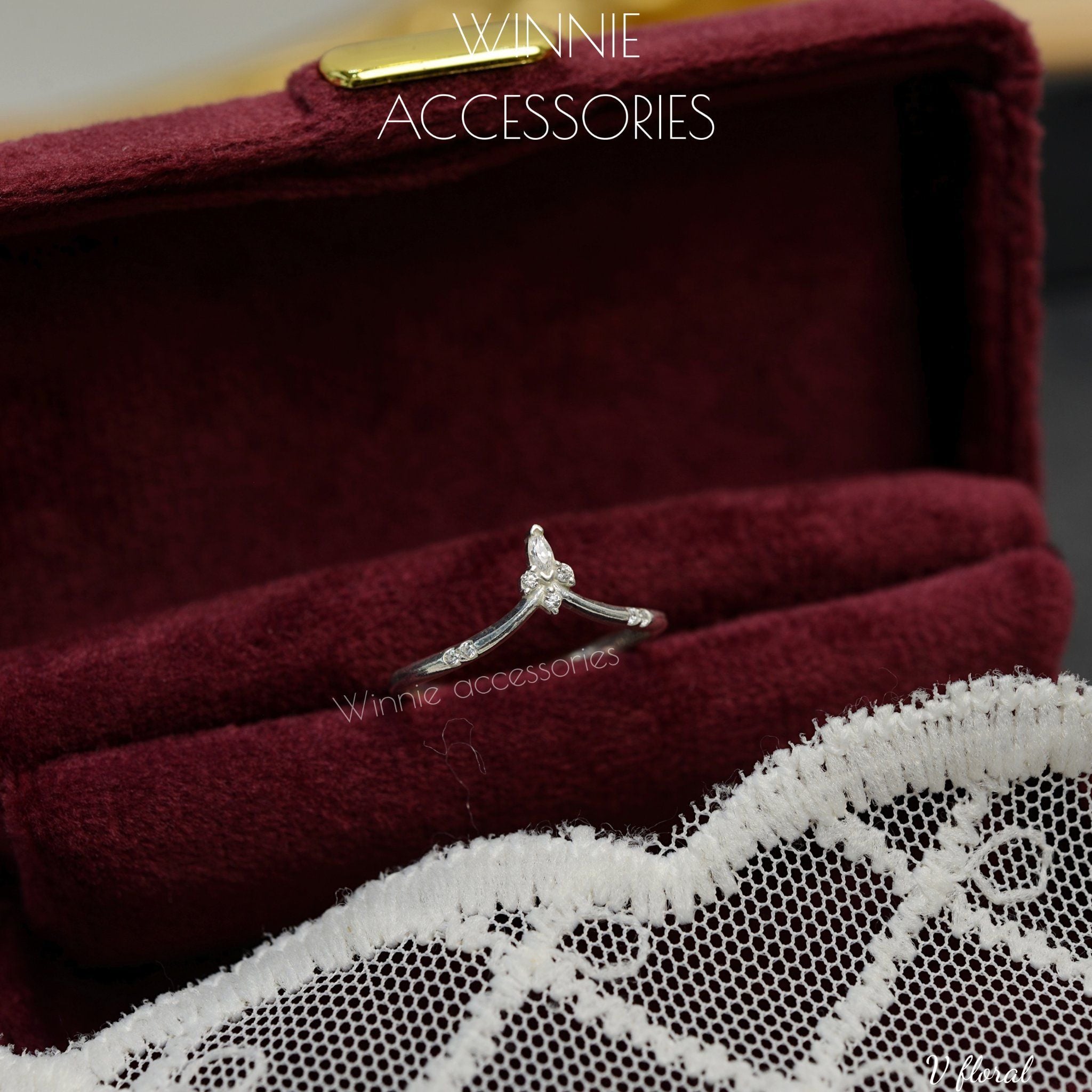  Nhẫn Bạc S925 V Floral 