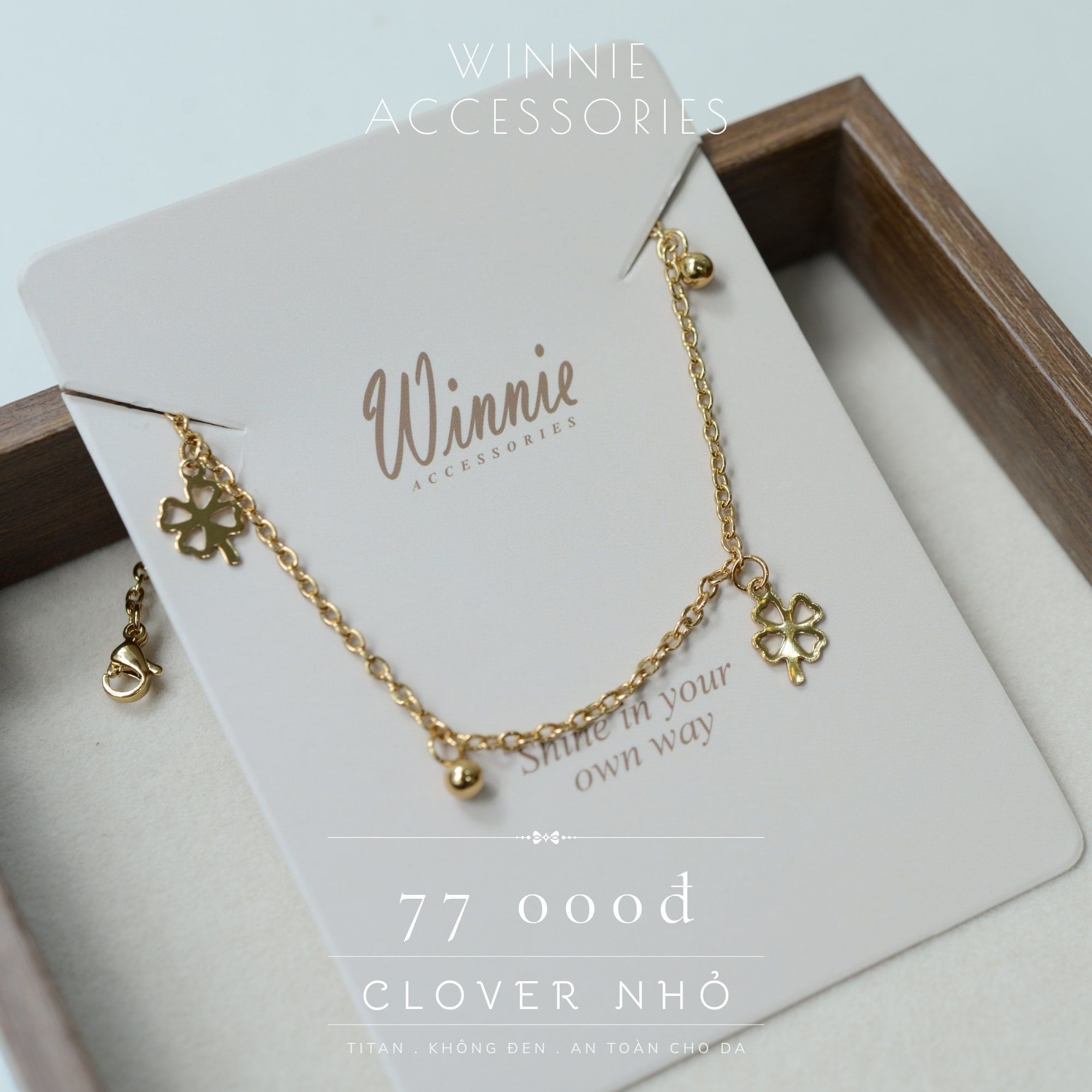  Lắc chân Titan Clover nhỏ 