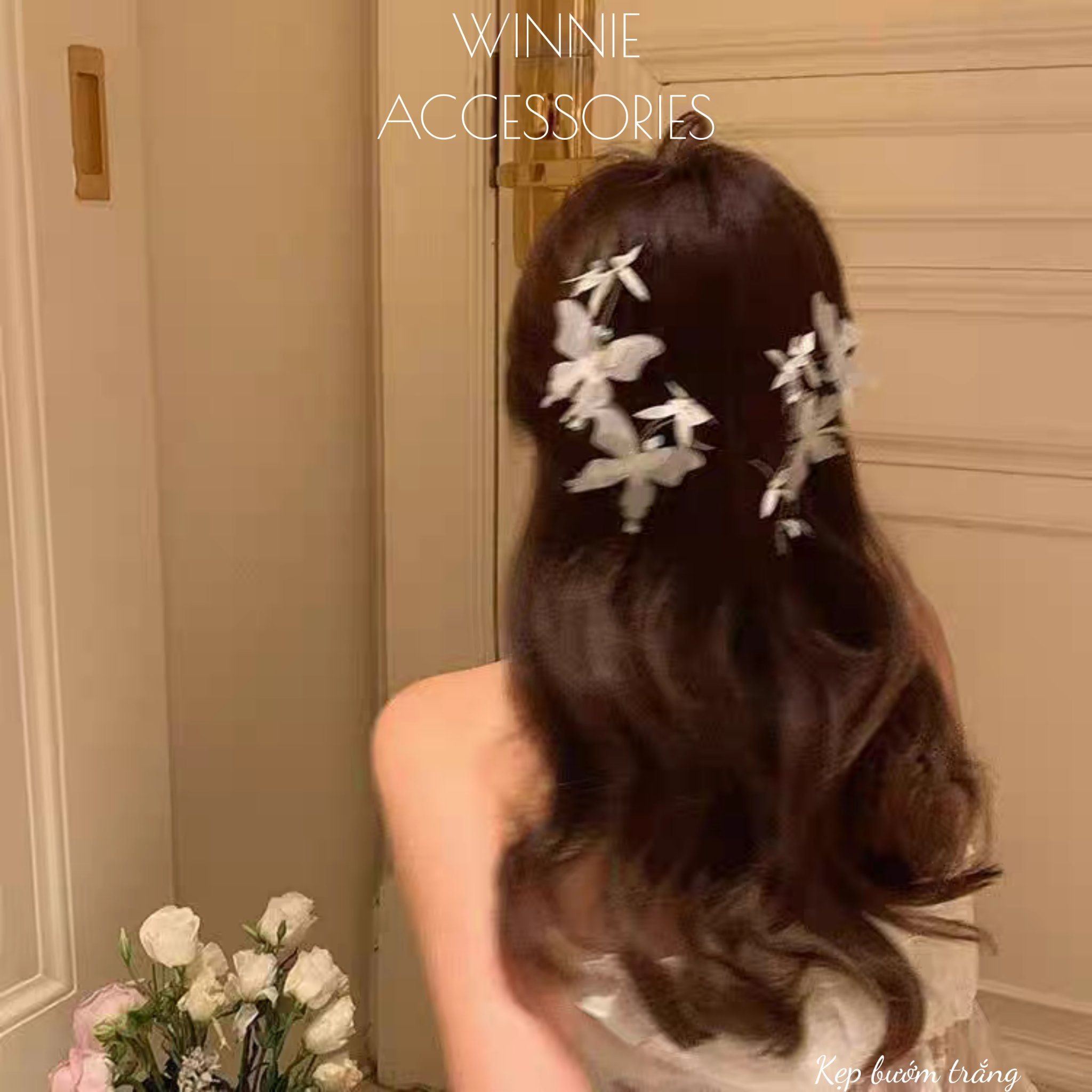  Kẹp Bướm Trắng 