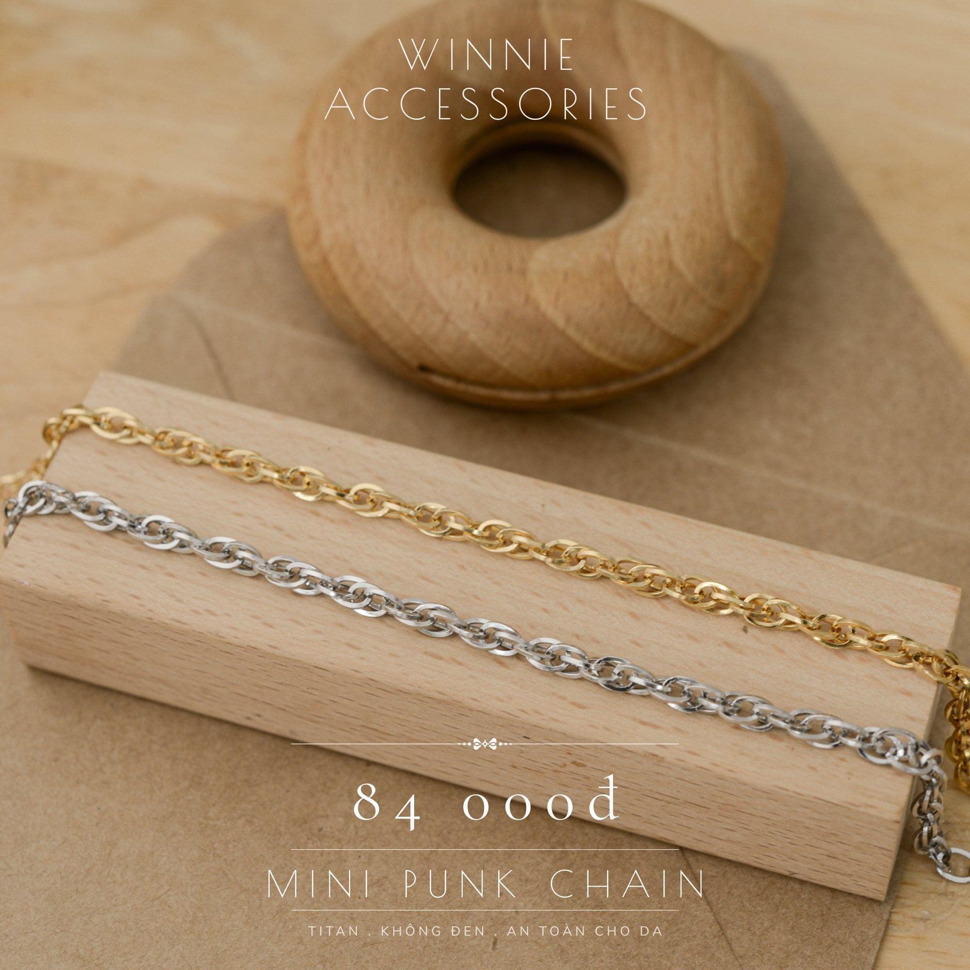  Lắc tay Titan Mini punk chain 