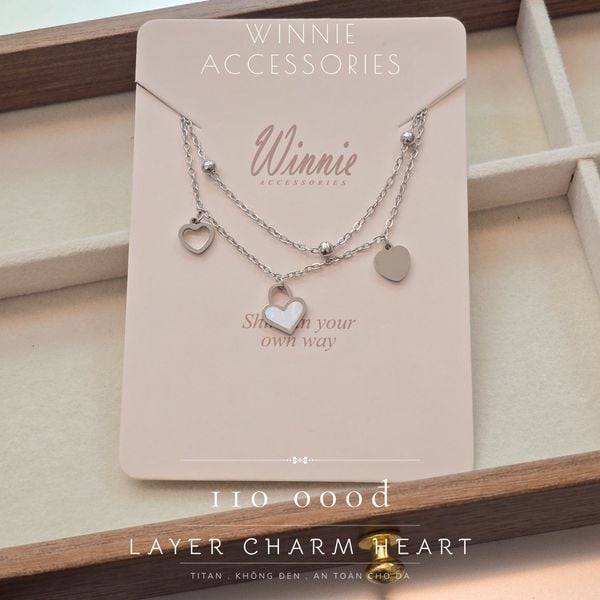  Lắc tay Titan Layer Charm Heart 