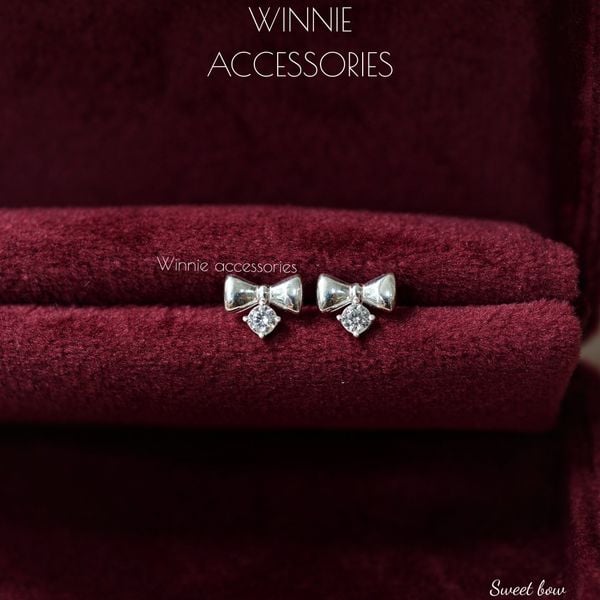  Hoa tai Bạc S925 Sweet bow 