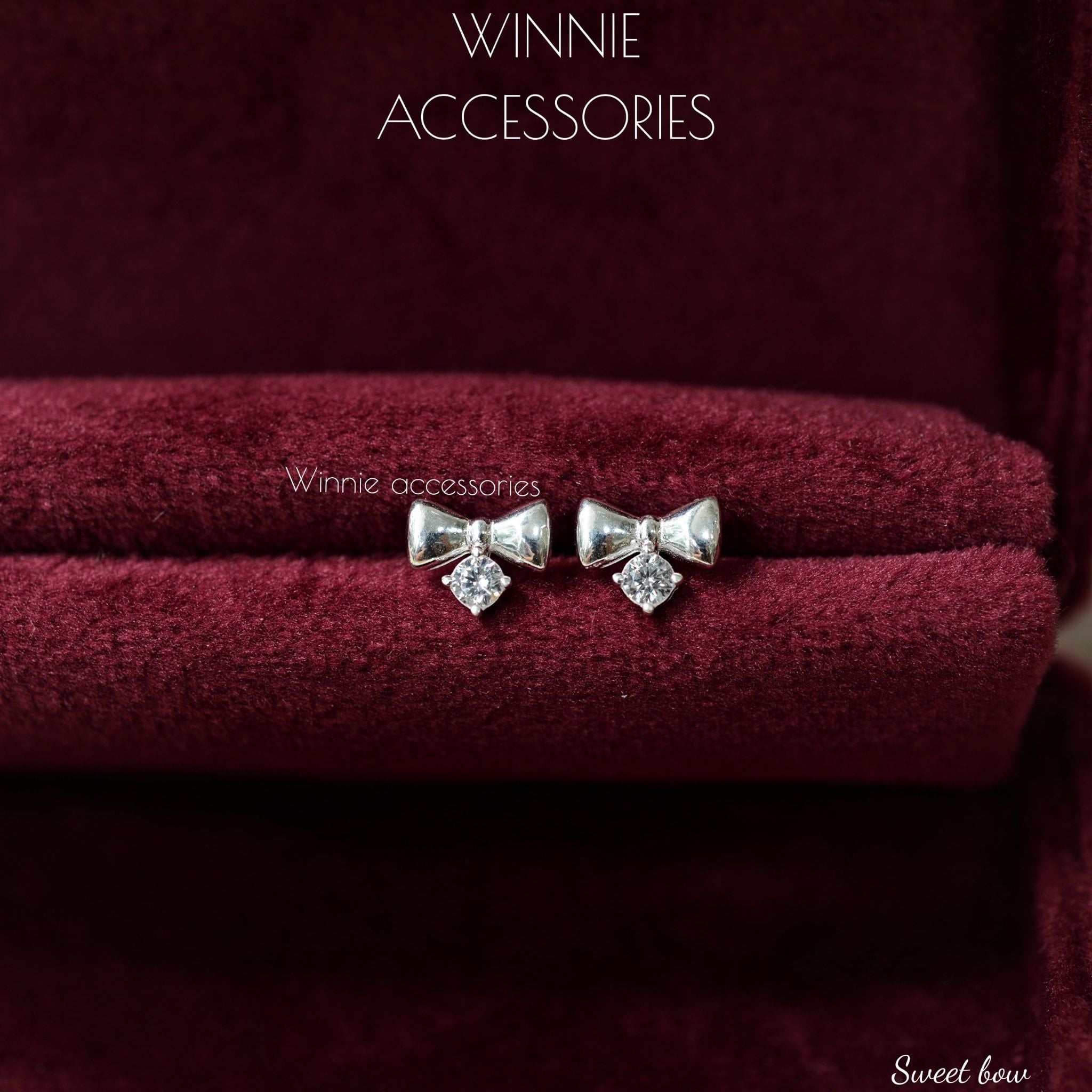  Hoa tai Bạc S925 Sweet bow 