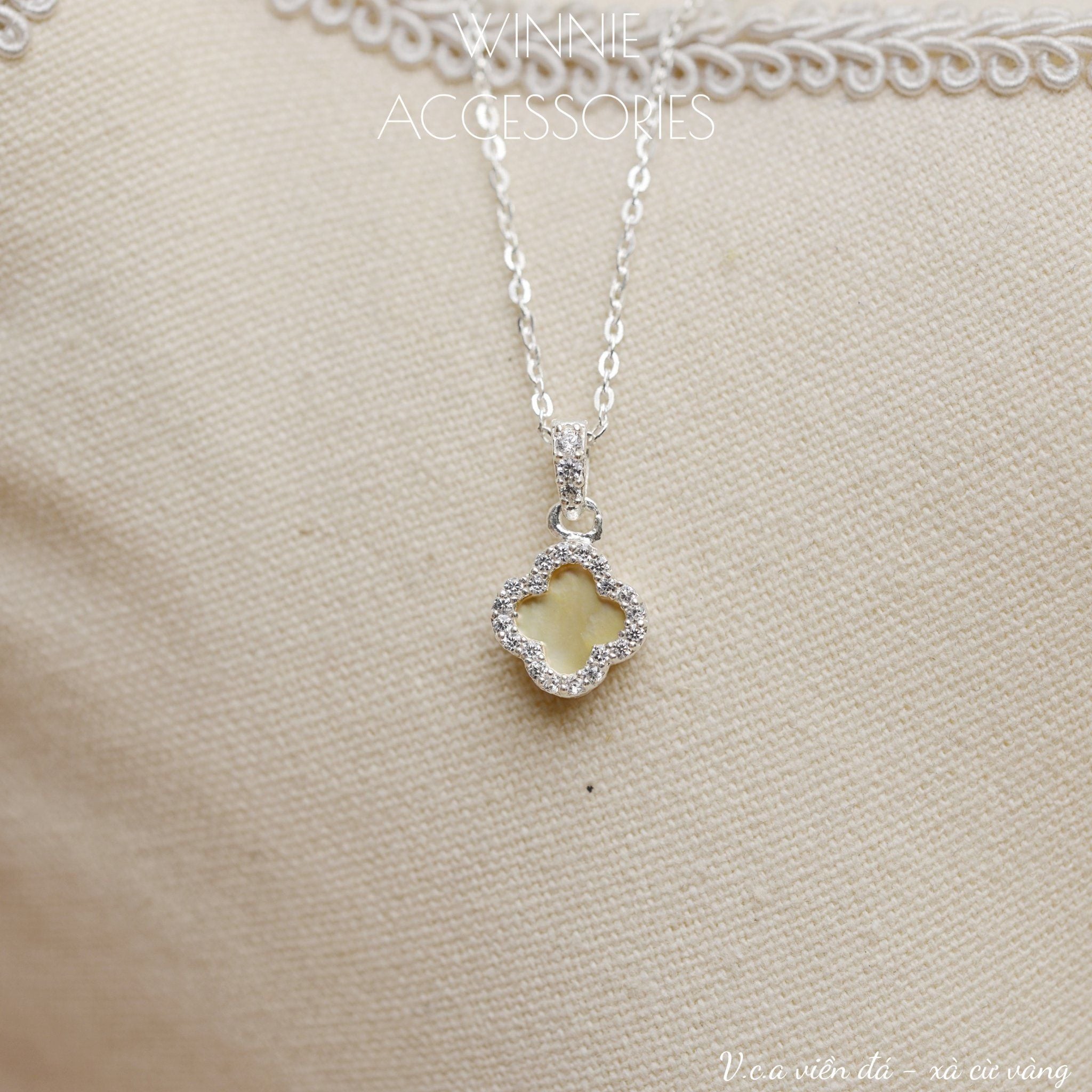  Dây chuyền Bạc S925 VCA viền đá 