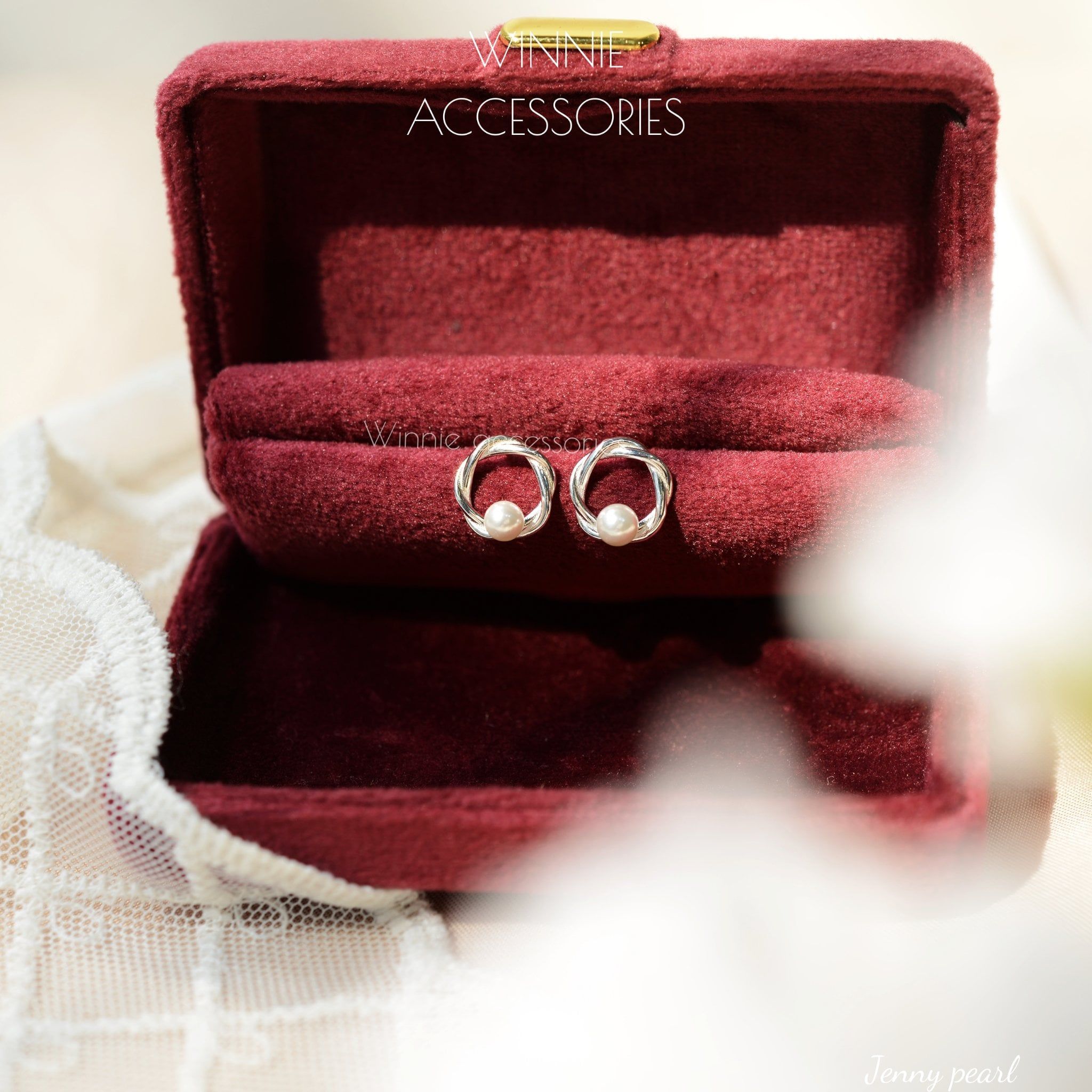  Hoa tai Bạc S925 Jenny Pearl 