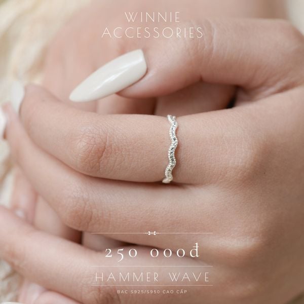  Nhẫn Bạc S925 Hammer Wave 