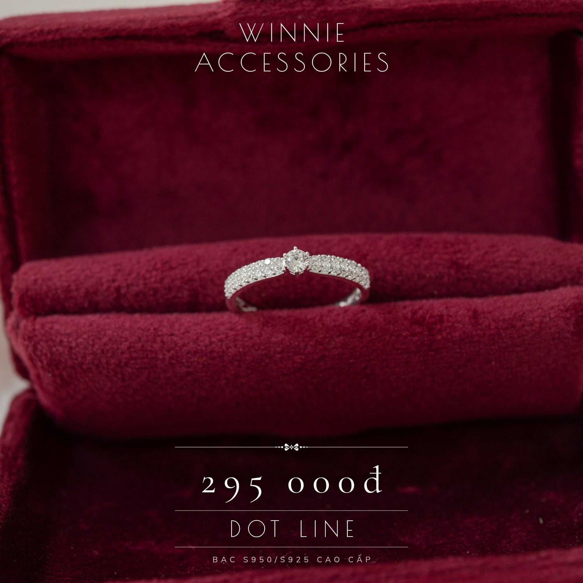  Nhẫn Bạc S925 Dot line 