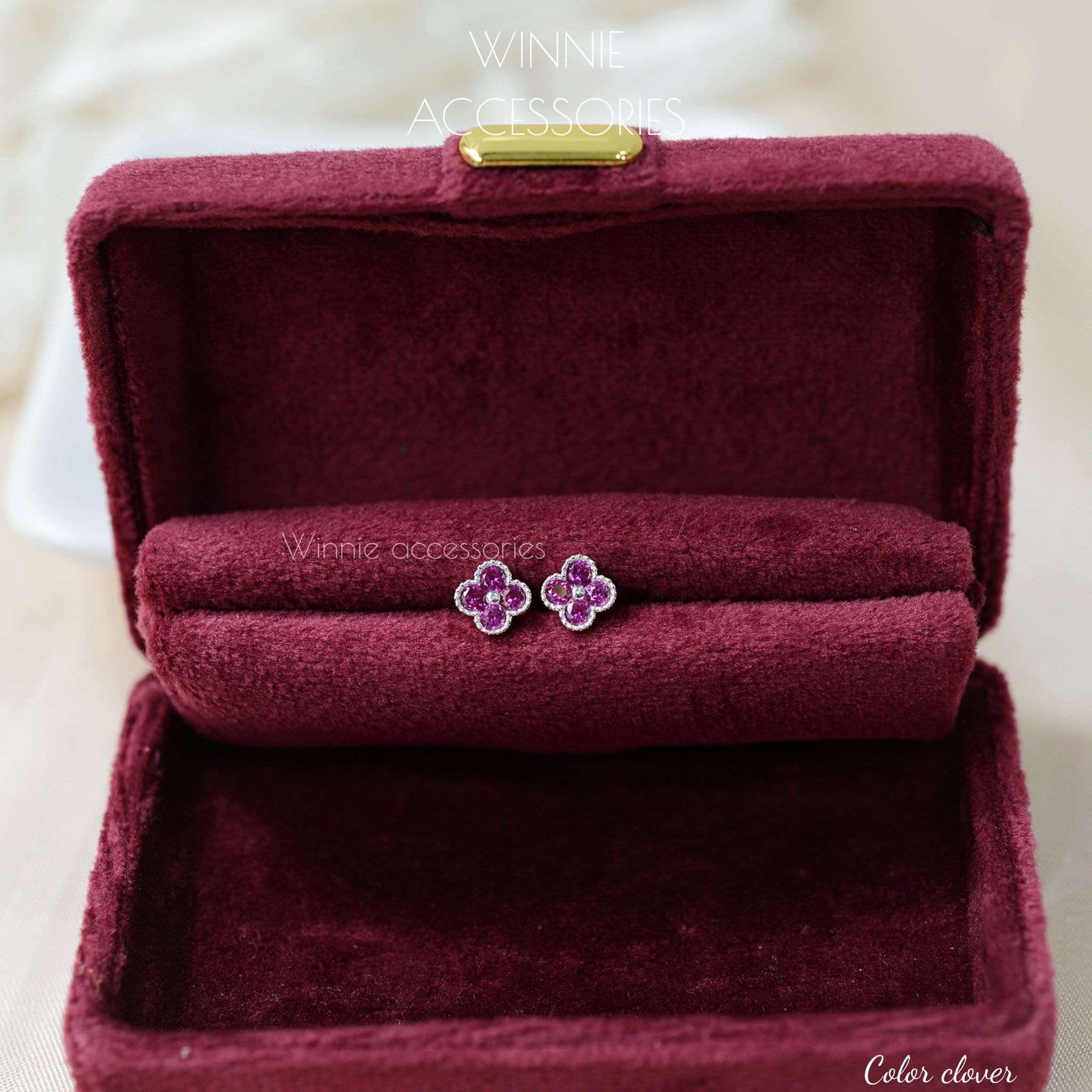  Hoa tai Bạc S925 Color Clover 