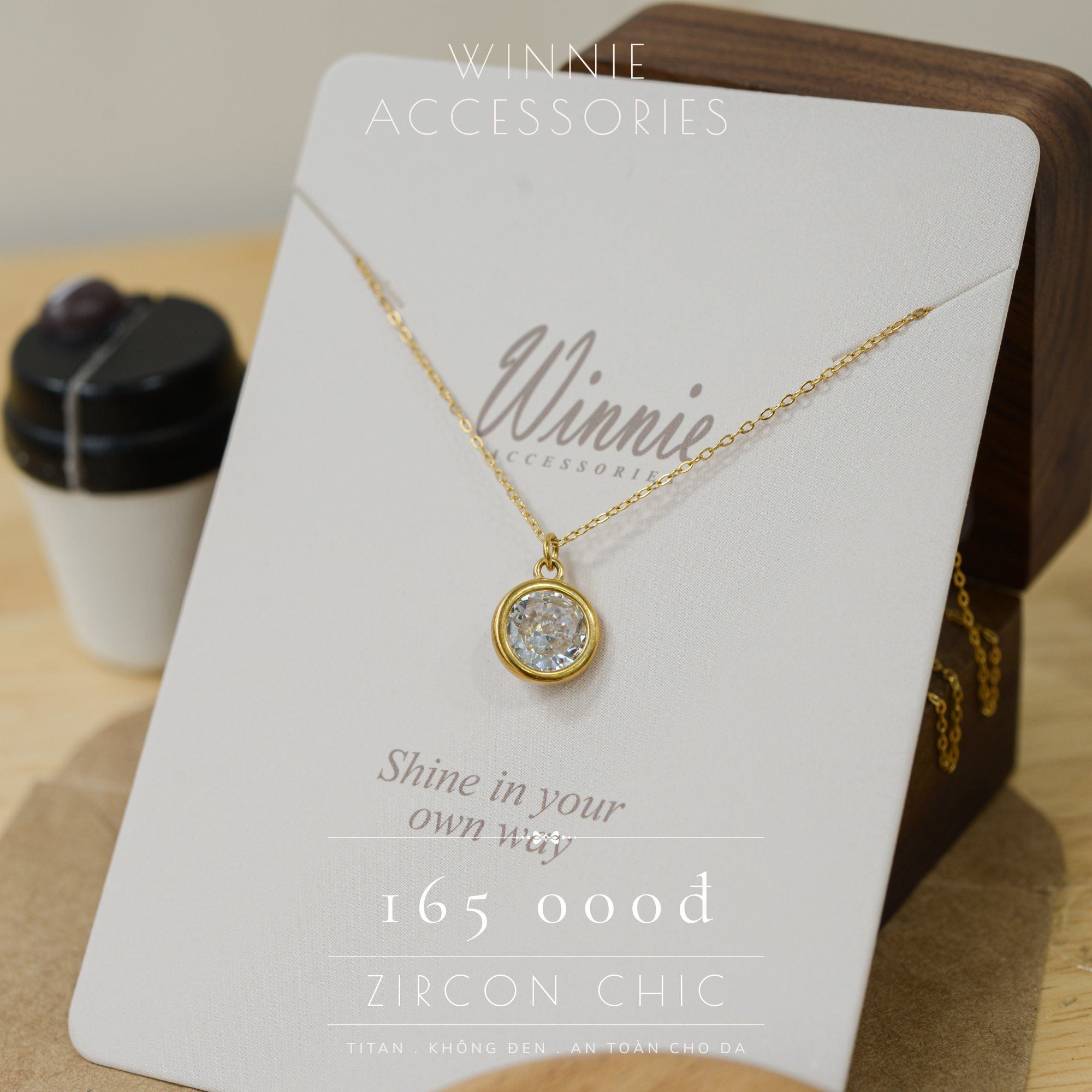  Dây chuyền Titan Zircon chic 