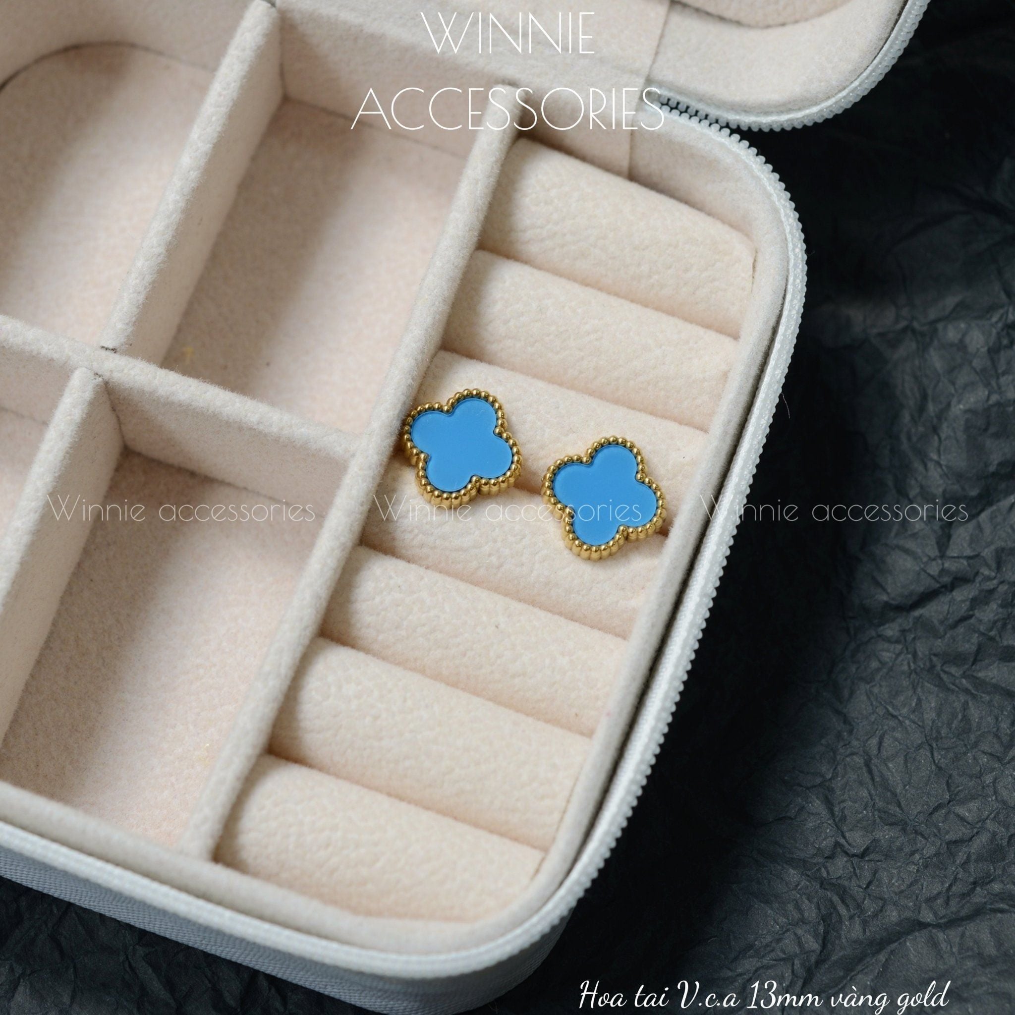  Hoa tai Titan VCA xanh dương 