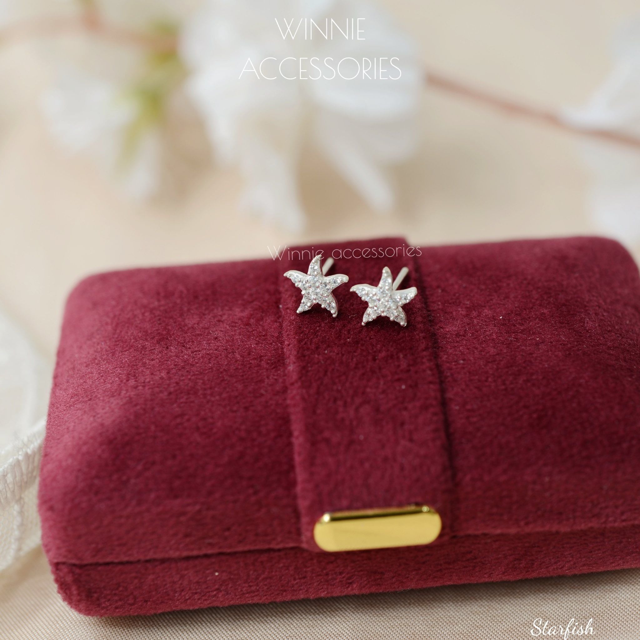  Hoa tai Bạc S925 Starfish 