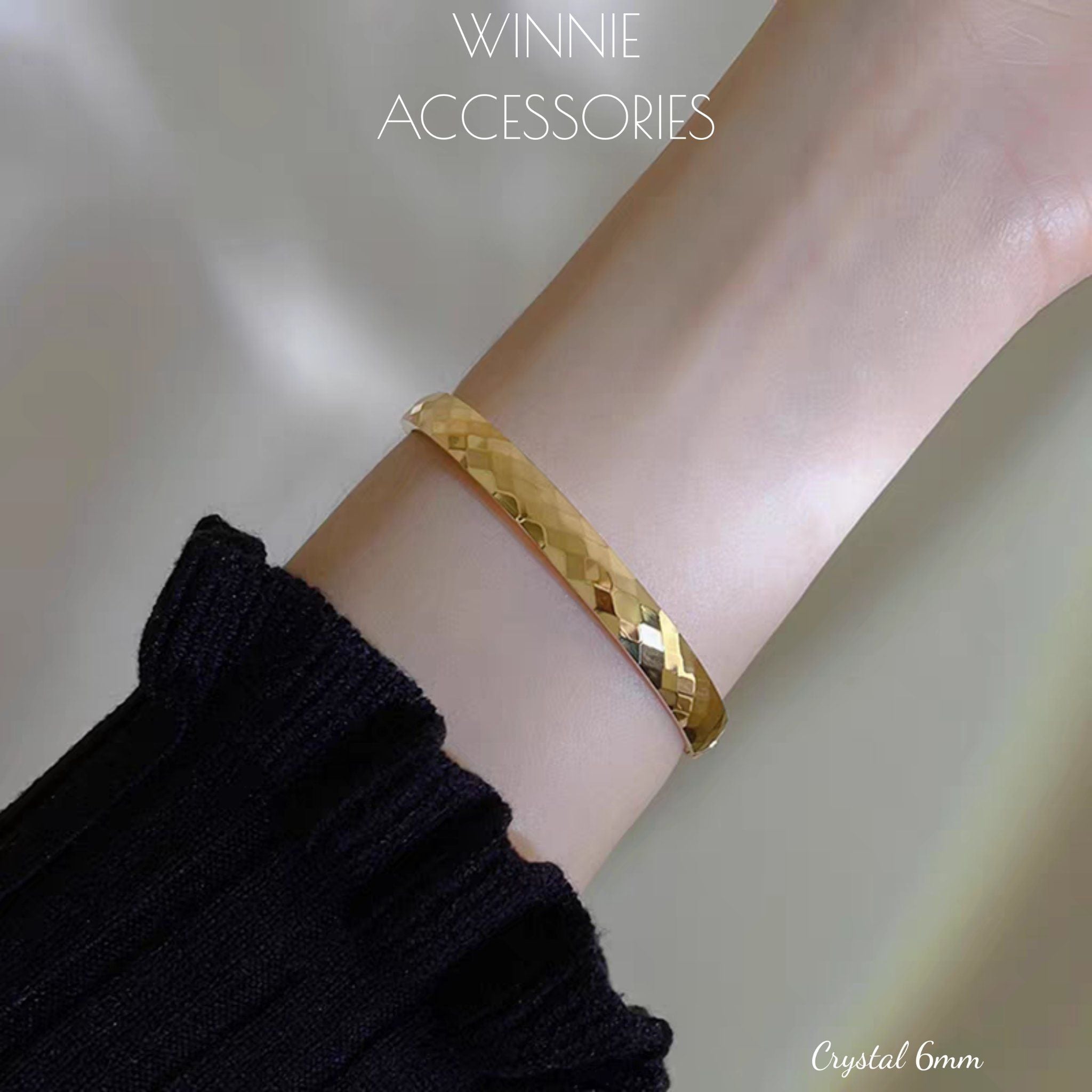  Vòng tay Titan Crystal bản 6mm 