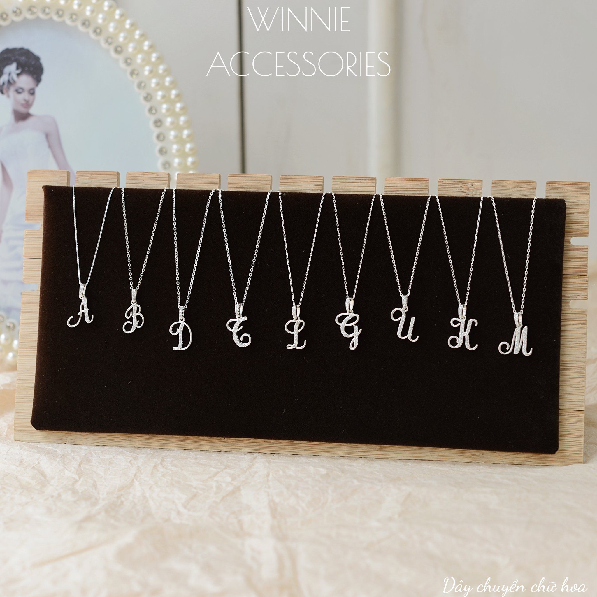  Dây chuyền Bạc S925 Chữ hoa 
