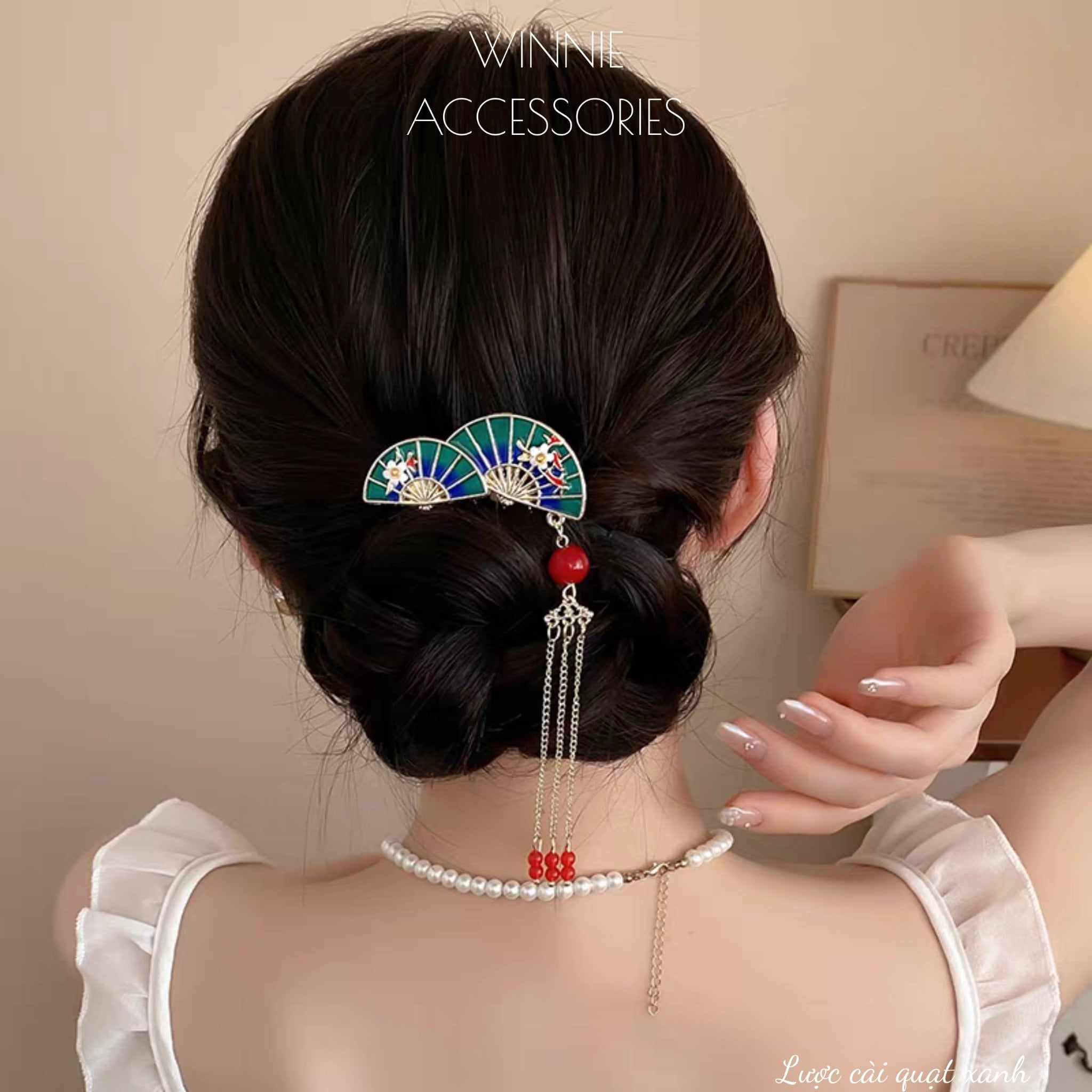  Lược cài Quạt Xanh 