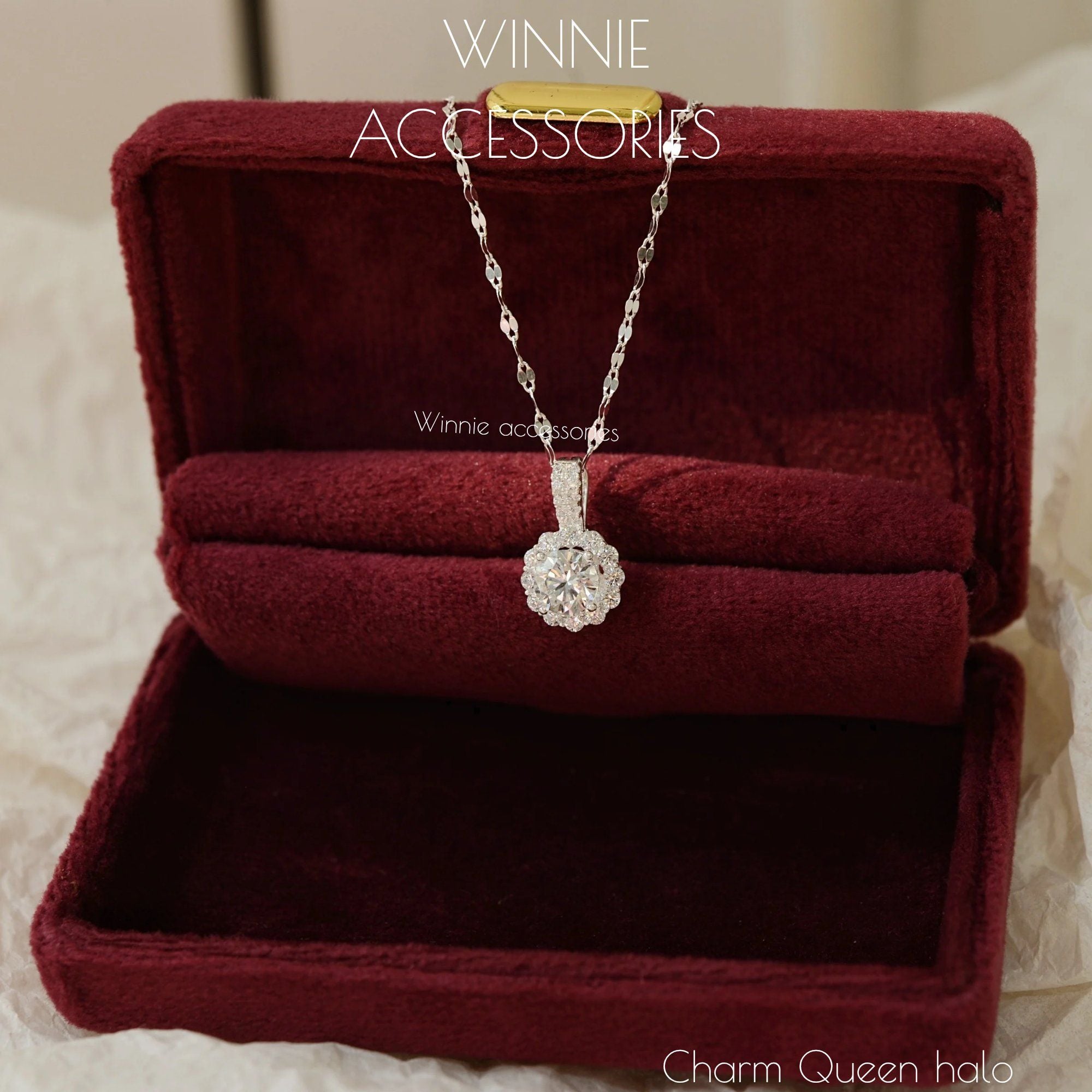  Charm Dây chuyền Bạc S925 Queen Halo (không kèm dây) 