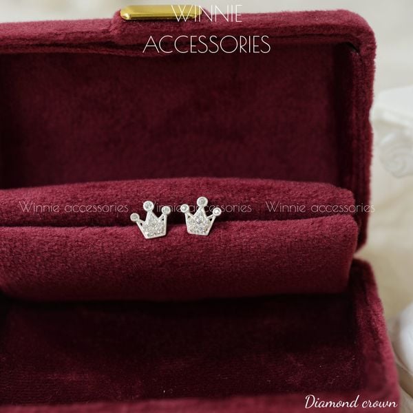  Hoa tai Bạc S925 Diamond Crown 