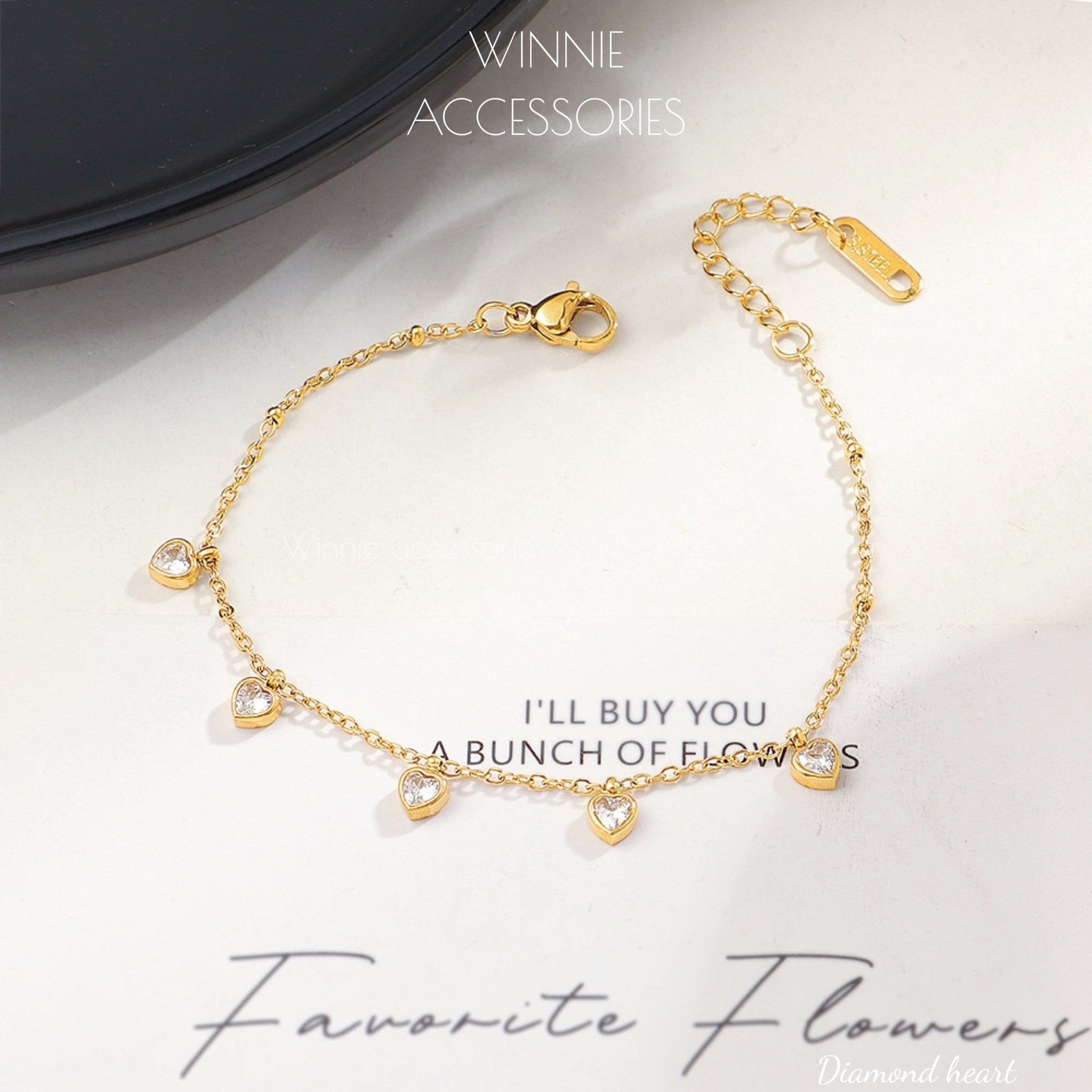  Lắc tay Titan Diamond Heart 