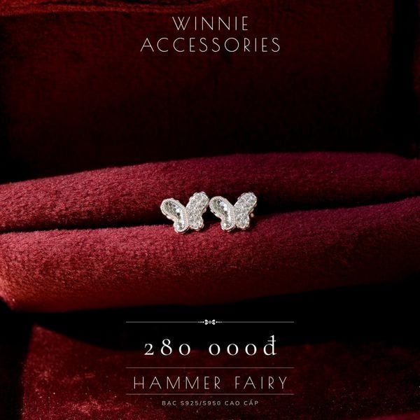  Hoa tai Bạc S925 Hammer Fairy 