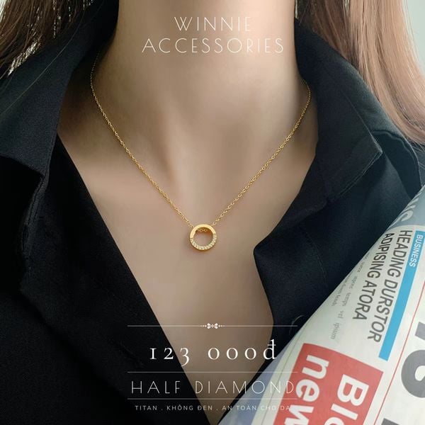  Dây chuyền Titan Half Diamond VG 