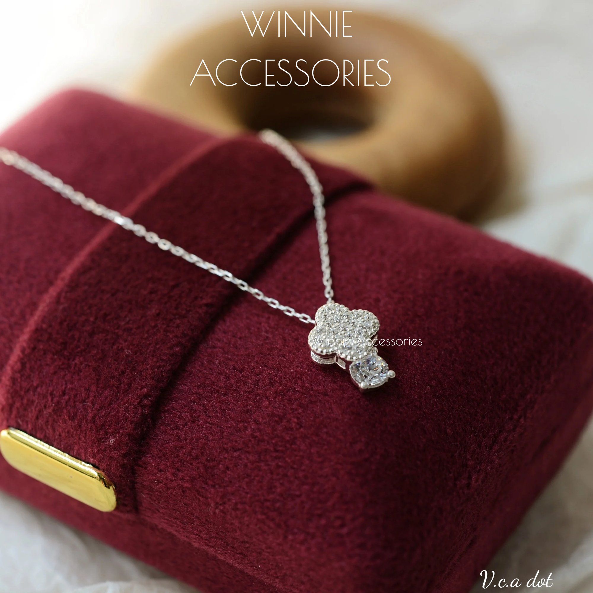  Charm Dây chuyền Bạc S925 VCA Dot (không kèm dây) 