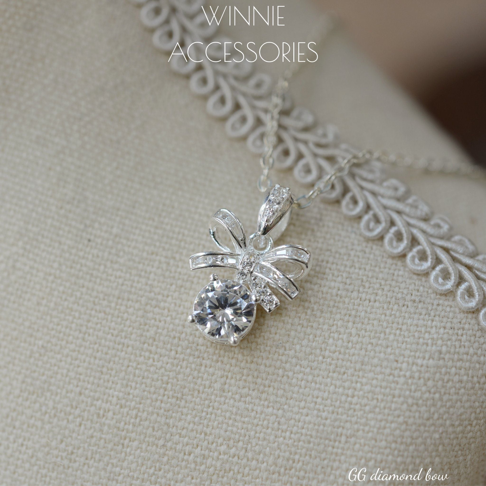  Dây chuyền Bạc S925 GG Diamond Bow 