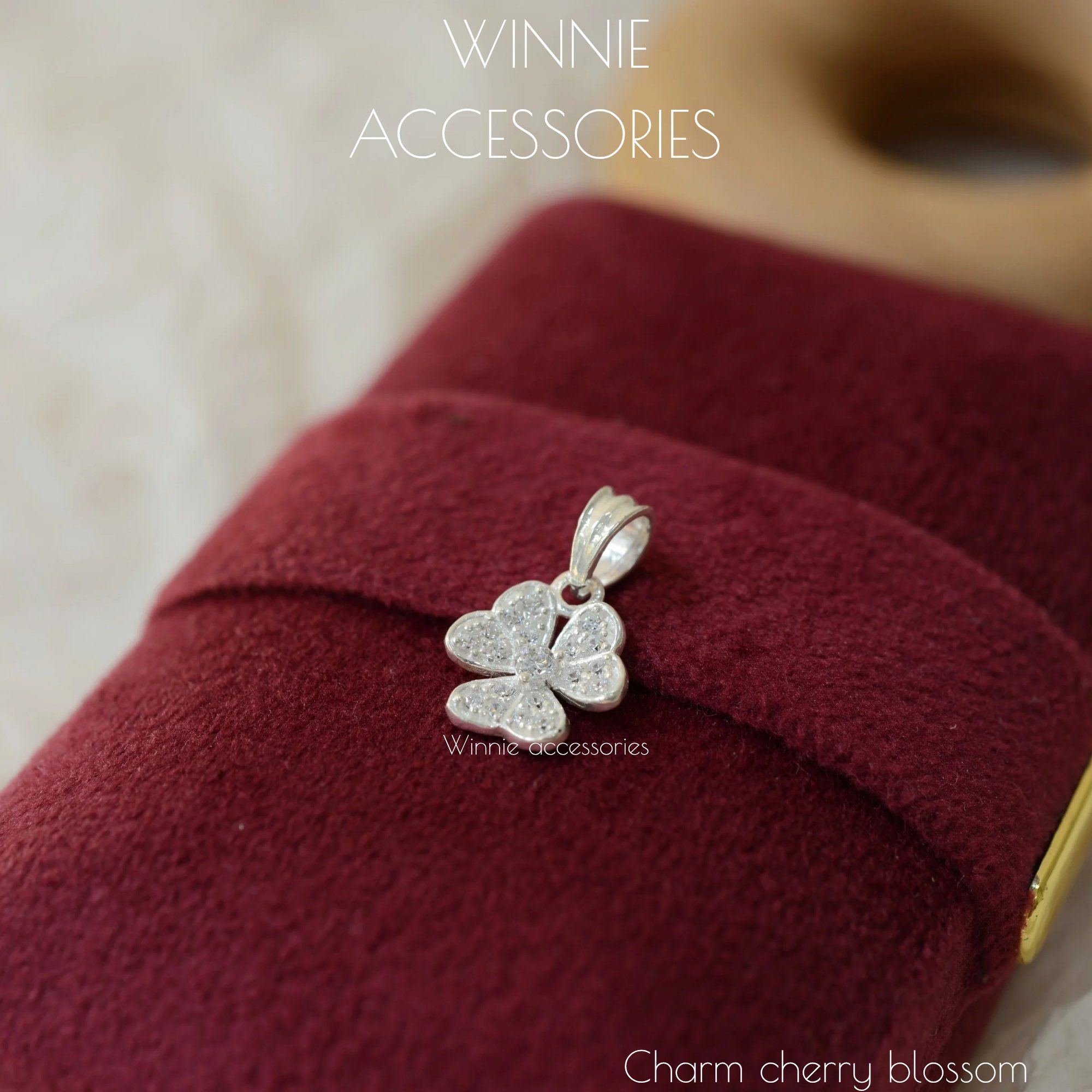  Charm Dây chuyền Bạc S925 Cherry Blossom (không kèm dây) 