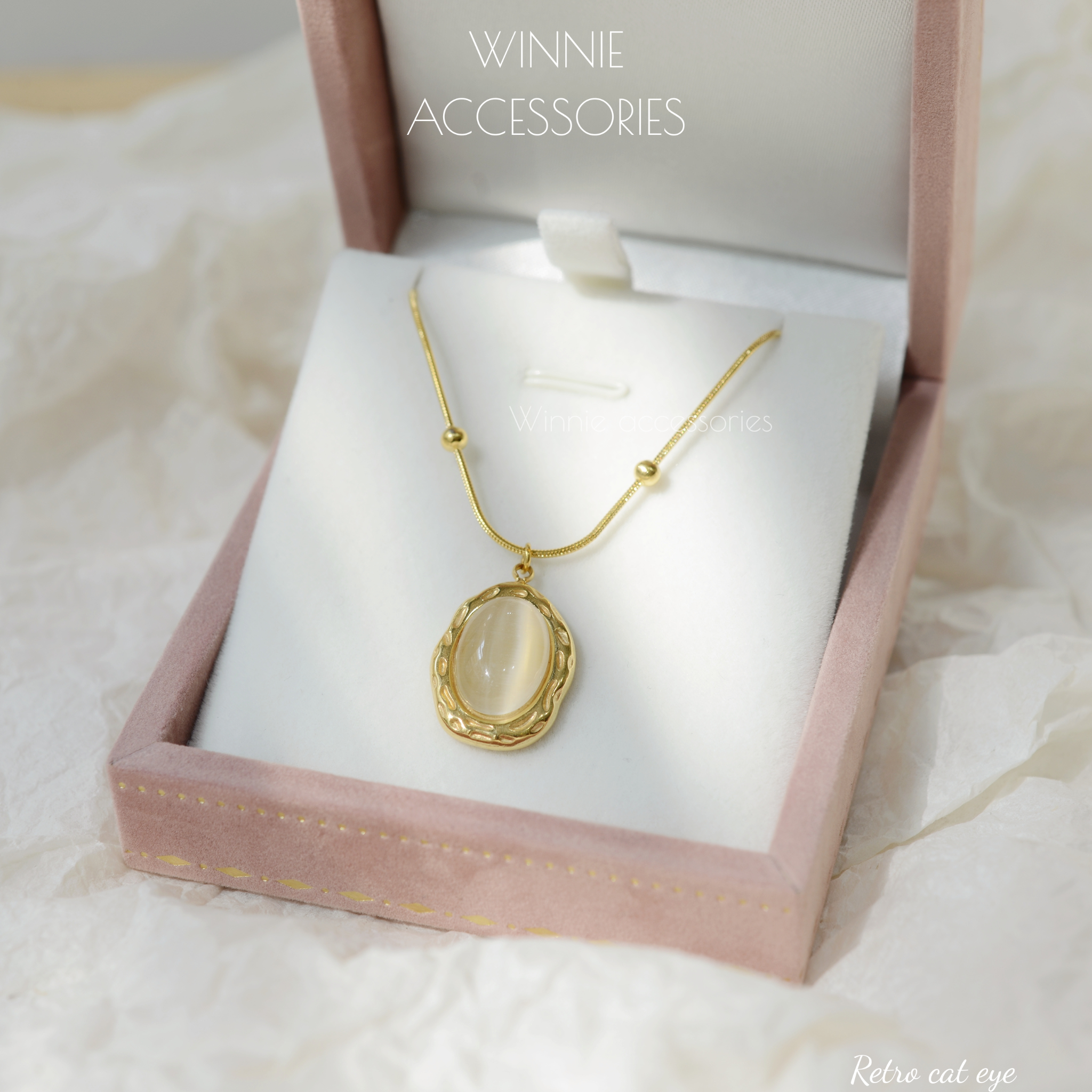  Dây chuyền Titan Retro cat eye 